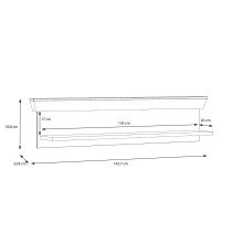 Wandboard >Kalamaria< in Waterford Eiche - 143x33,8x23,6cm (BxHxT)