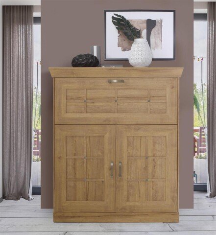 Barschrank >Kalamaria< in Waterford Eiche - 119,6x141,1x47cm (BxHxT)