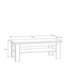 Couchtisch >Kalamaria< in Waterford Eiche - 120,2x45x60cm (BxHxT)