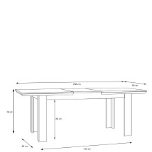 Esstisch >Kalamaria< in Waterford Eiche - 160x75x90cm (BxHxT)
