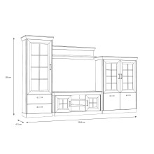 Wohnwand >Kalamaria< in  - 357,5x205,1x47cm (BxHxT)