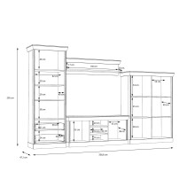 Wohnwand >Kalamaria< in  - 357,5x205,1x47cm (BxHxT)