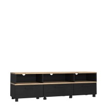 TV-Board >Limnos< in Schwarzeiche - 161,6x48,5x41,3cm (BxHxT)