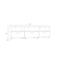 TV-Board >Limnos< in Schwarzeiche - 161,6x48,5x41,3cm (BxHxT)
