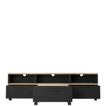 TV-Board >Limnos< in Schwarzeiche - 161,6x48,5x41,3cm (BxHxT)