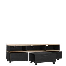 TV-Board >Limnos< in Schwarzeiche - 161,6x48,5x41,3cm (BxHxT)
