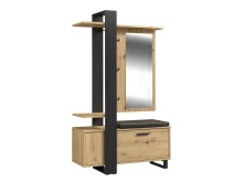 Kompaktgarderobe >Marousi< in Artisan Eiche - 119,8x198,2x43cm (BxHxT)