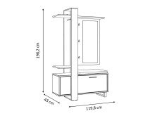 Kompaktgarderobe >Marousi< in Artisan Eiche - 119,8x198,2x43cm (BxHxT)
