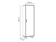 Garderobenschrank >Marousi< in Artisan Eiche - 59,8x198,2x41,5cm (BxHxT)