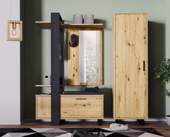 Garderoben-Set >Marousi< in Artisan Eiche - 189,6x198,2x43cm (BxHxT)