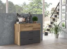 Kommode >Rhodos< in Stabeiche - 99,8x79,9x41,5cm...