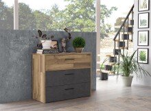 Kommode >Rhodos< in Stabeiche - 99,8x79,9x41,5cm...
