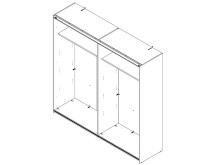 Schwebetürenschrank >Rhodos< in Stabeiche - 220,1x210,5x61,2cm (BxHxT)