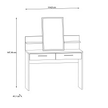 Schminktisch >Rhodos< in Stabeiche - 114,5x146,1x39,7cm (BxHxT)
