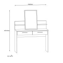 Schminktisch >Rhodos< in Stabeiche - 114,5x146,1x39,7cm (BxHxT)