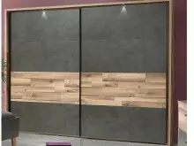 Schwebetürenschrank >Rhodos< in Stabeiche -...