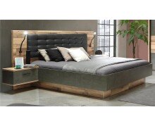 Bett >Rhodos< in Stabeiche - 296,5x120x209,9cm (BxHxT)