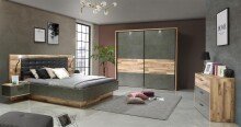 Bett >Rhodos< in Stabeiche - 296,5x120x209,9cm (BxHxT)