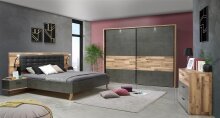 Bett >Rhodos< in Stabeiche - 296,5x120x209,9cm (BxHxT)