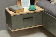 Bett >Rhodos< in Stabeiche - 296,5x120x209,9cm (BxHxT)