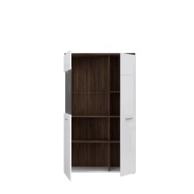 Vitrine >Rafina< in Bakersfield Walnuss - 95,1x162,4x42cm (BxHxT)