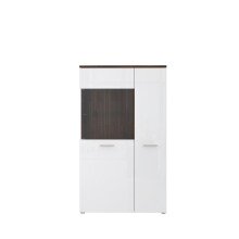 Vitrine >Rafina< in Bakersfield Walnuss - 95,1x162,4x42cm (BxHxT)