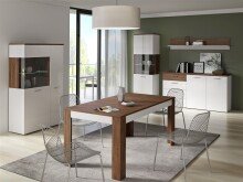 Vitrine >Rafina< in Bakersfield Walnuss - 95,1x162,4x42cm (BxHxT)