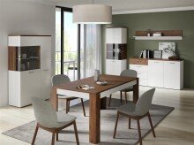 Vitrine >Rafina< in Bakersfield Walnuss - 95,1x162,4x42cm (BxHxT)