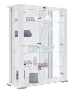 Glasvitrine >STELLA< in Weiß - 86x178x38cm (BxHxT)