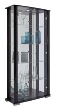 Glasvitrine >STELLA< in Schwarz Struktur -...