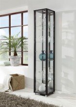 Glasvitrine >OPTIMA< in Schwarz Struktur -...
