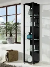 Glasvitrine >OPTIMA< in Schwarz Struktur -...