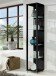 Glasvitrine >OPTIMA< in Schwarz Struktur - 31,5x172x32cm (BxHxT)