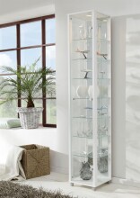 Glasvitrine >OPTIMA< in Weiß - 31,5x172x32cm...