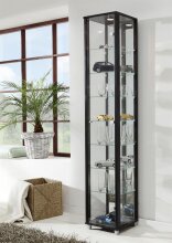 Glasvitrine >OPTIMA< in Schwarz Struktur -...