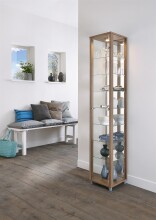 Glasvitrine >OPTIMA< in Noce Dekor - 31,5x172x32cm...