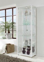 Glasvitrine >OPTIMA< in Weiß - 58x172x32cm...