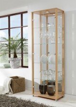 Glasvitrine >OPTIMA< in Buche Dekor - 58x172x32cm...