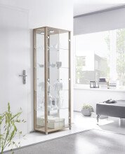 Glasvitrine >OPTIMA< in Noce Dekor - 58x172x32cm...