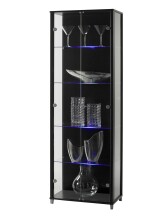 Glasvitrine >OPTIMA< in Schwarz Struktur -...