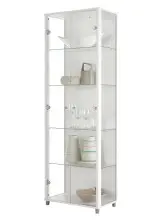 Glasvitrine >OPTIMA< in Weiß - 58x172x32cm...