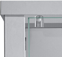 Glasvitrine >OPTIMA< in Silber - 58x172x32cm (BxHxT)