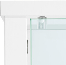 Glasvitrine >OPTIMA< in Weiß - 58x172x32cm...