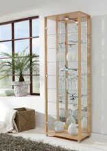 Glasvitrine >OPTIMA< in Buche Dekor - 58x172x32cm...