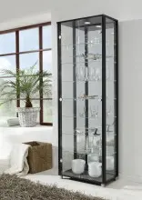 Glasvitrine >OPTIMA< in Schwarz Struktur -...