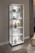 Glasvitrine >OPTIMA< in Weiß - 58x172x32cm...
