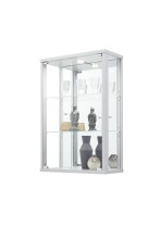 Glasvitrine >OPTIMA< in Silber - 56x85x25,2cm (BxHxT)