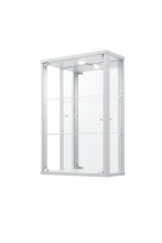 Glasvitrine >OPTIMA< in Silber - 56x85x25,2cm (BxHxT)
