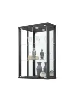 Glasvitrine >OPTIMA< in Schwarz Struktur -...