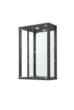 Glasvitrine >OPTIMA< in Schwarz Struktur -...